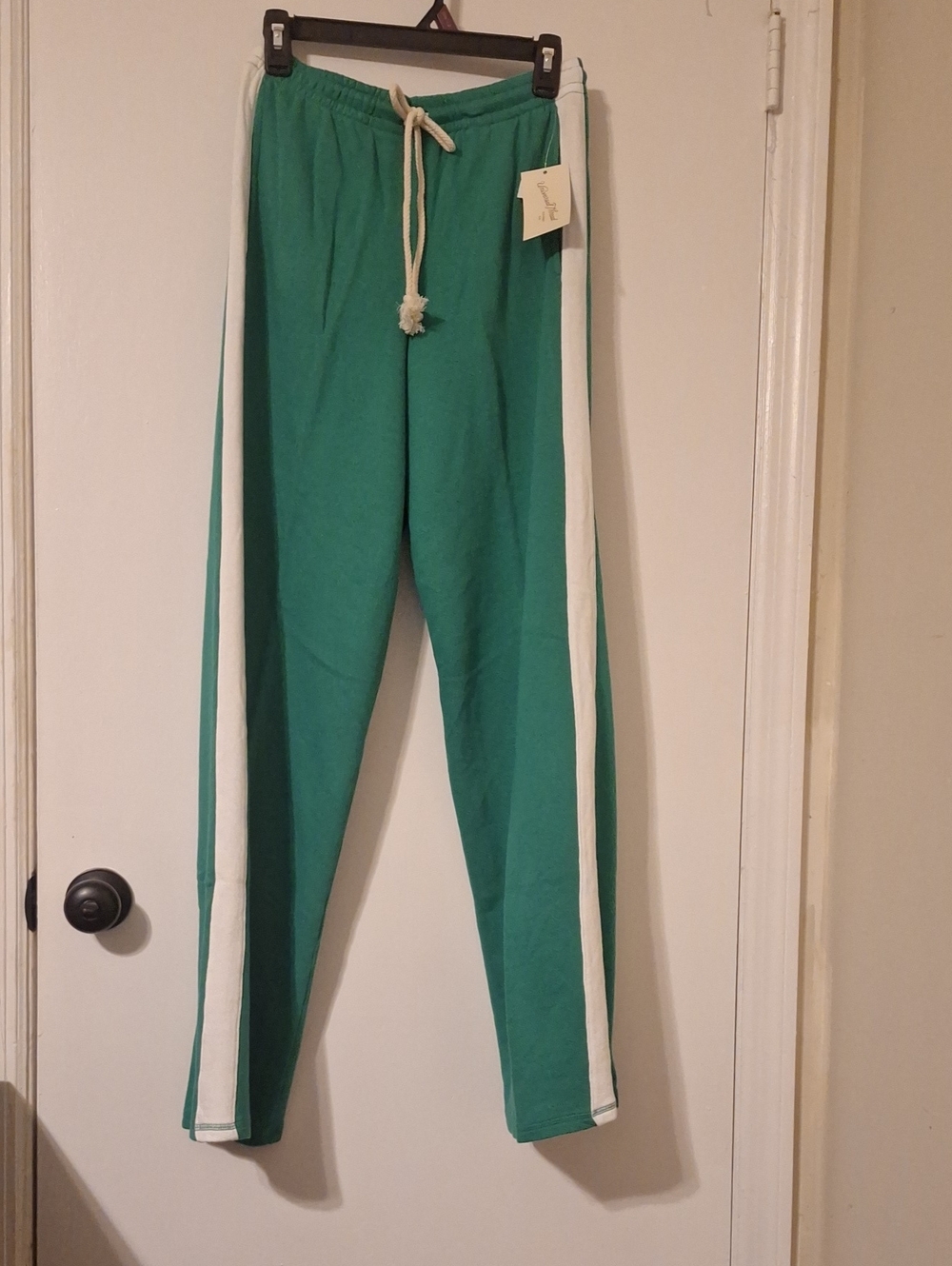 Universal Thread Green Sweatpants with White Side Stripes